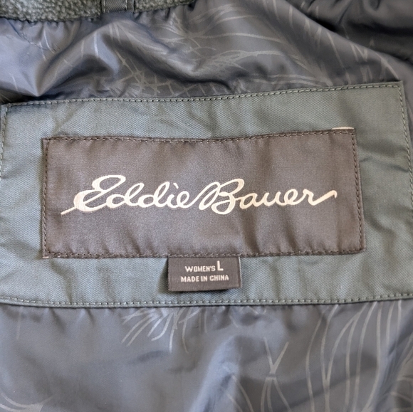 Eddie Bauer Hooded Goose Down Parka Women's Large Puffer Jacket Aqua Blue - Picture 5 of 12